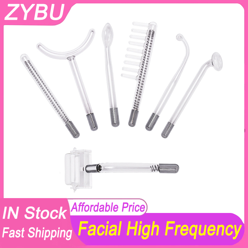 High Frequency Facial Machine Argon Neon Acne Remover Face Remove Wrinkles High Frequency 7 Glass Tube Wand Skin Rejuvenation Anti Aging