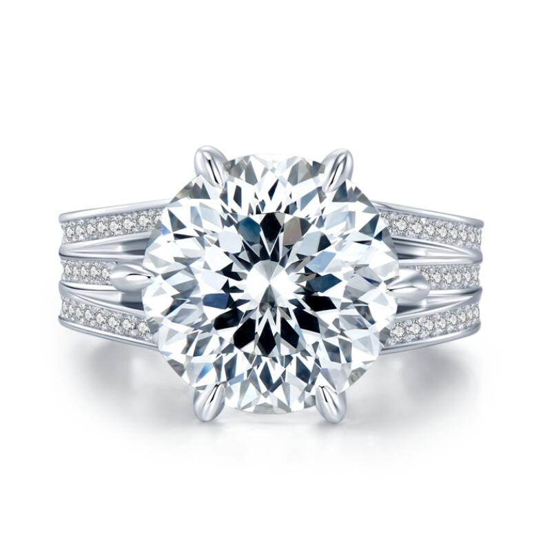 10ct Choucong Brand Wedding Rings Luxury Jewelry Real 100% 925 Sterling Silver Round Cut Moissanite Diamond Zircon Party Eternity Women Bridal Ring Gi