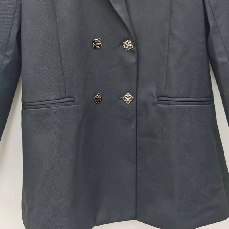 Sandra double-breasted temperament Joker black suit jacket