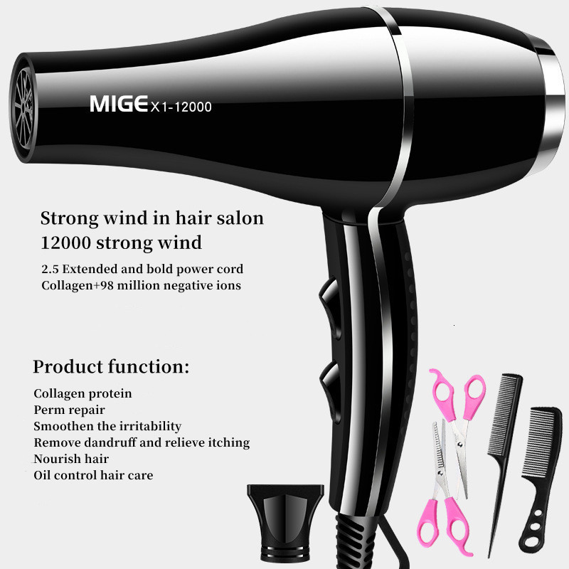 Hair Dryers 2200w Highpower Salonclass Quickdrying Dryer 12000 Wind Antistatic Bass Noise Reduction Home Salon Recommendation 230807