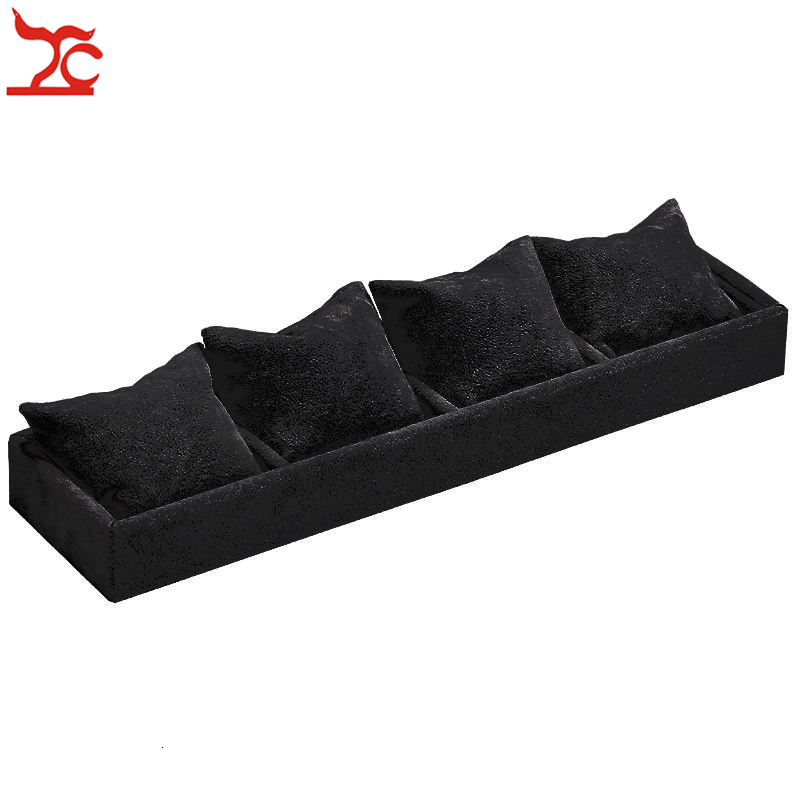 Watch Boxes Cases 4 Grids Watch Jewelry Display Box With Soft Pillow Holder Bracelet Chain Earring Storage Tray Earring Ring Organizer Showcase 230807