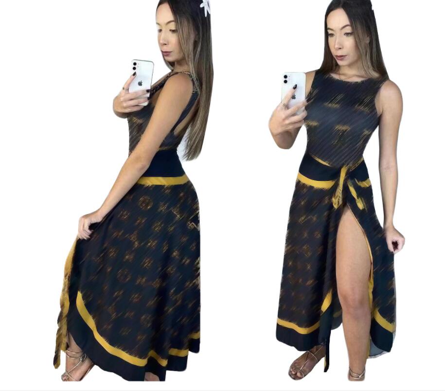 Designer Dresses Women V-neck Sexy Sleeveless Lace up Swimwear Beach Skirt Two Piece Set Women's Clothing