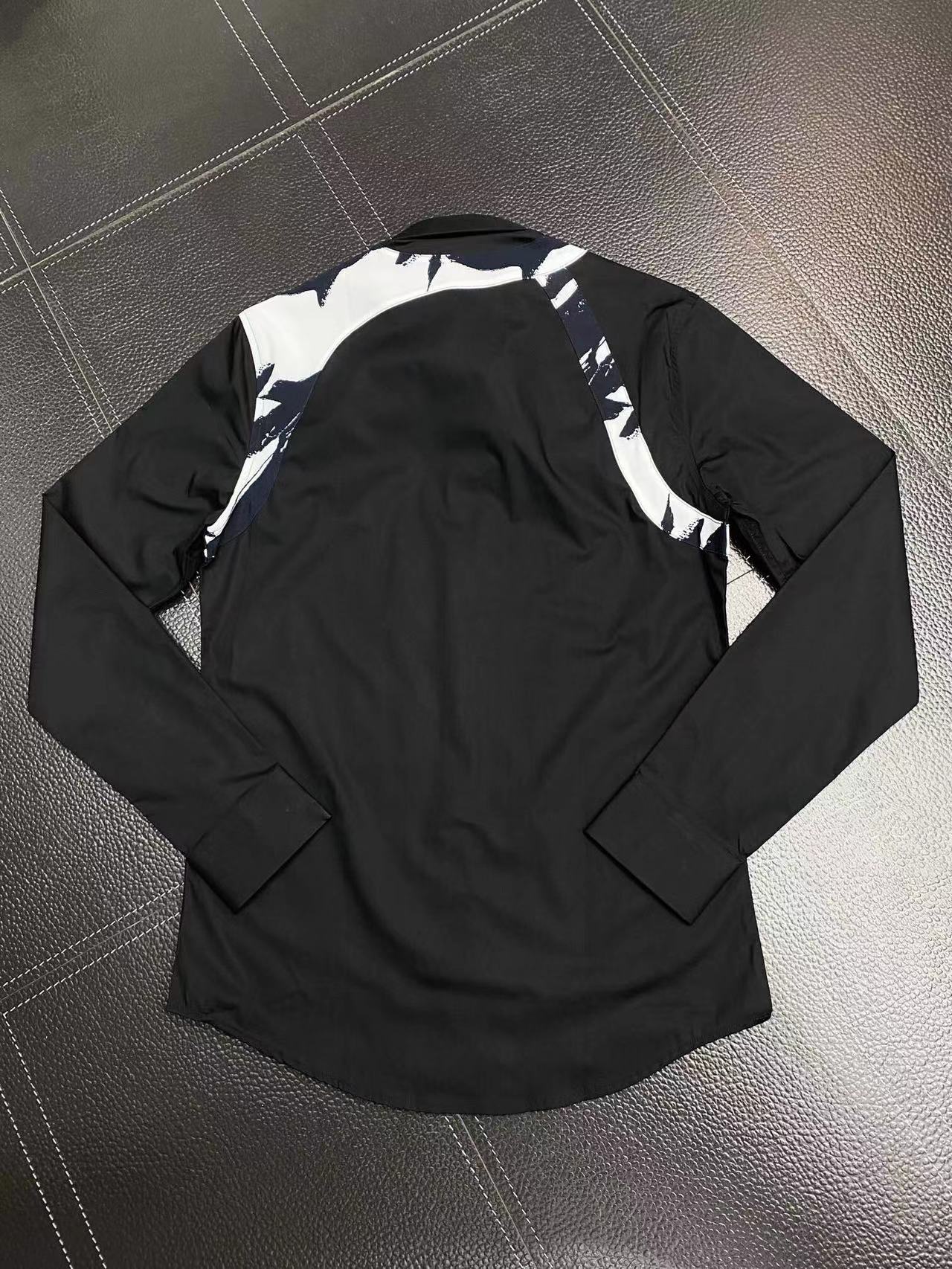 Mens Dress Shirts Cotton Watercolour Harness Long Sleeve Shirt Camisas Masculina Casual Slim Fit Mens Business Shirt 19172 S25516