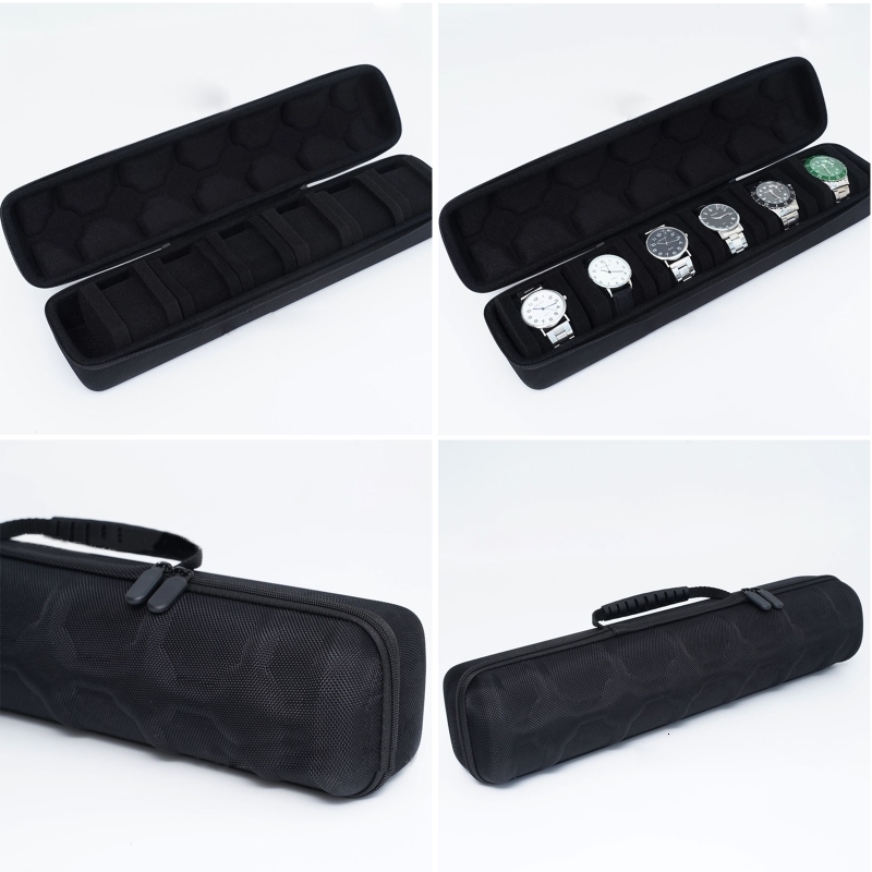 Watch Boxes Cases Portable Travel Watch Box Collector Storage Jewelry Storage Protector Black Watch Case Organizer for Men Gift 230807