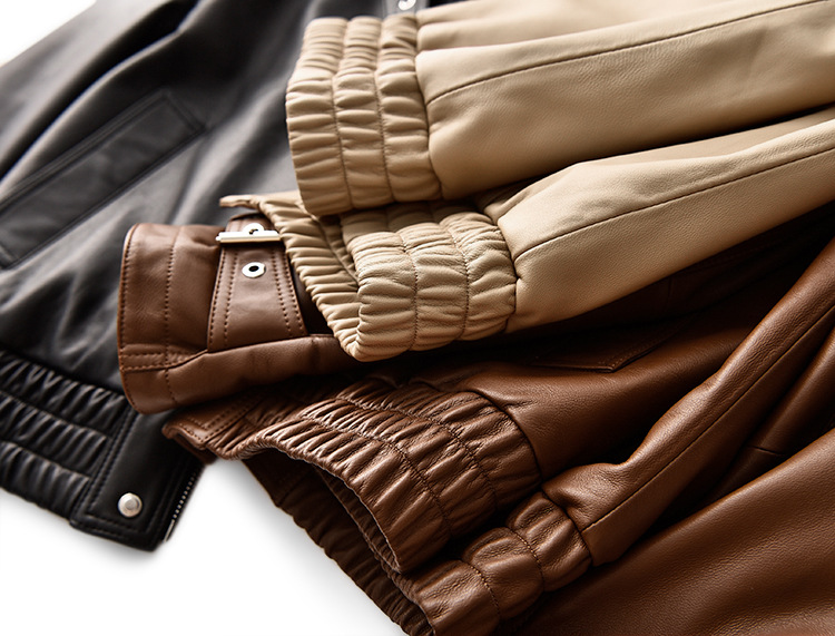 OC4141M4 Genuine Leather Women's Short Coat Autumn/Winter Korean Locomotive Sheepskin Jacket Multi Color Customization