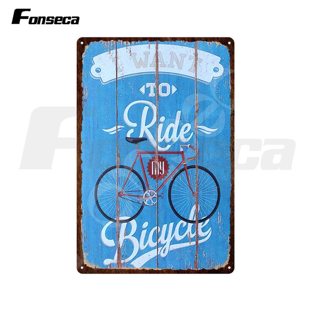 Riding Bicycle Metal Sign Tour De France Sticker Vintage Bicycle Tin Sign Cyclists Metal Poster Decorative Iron Painting Plaque for Room Home Wall Dec