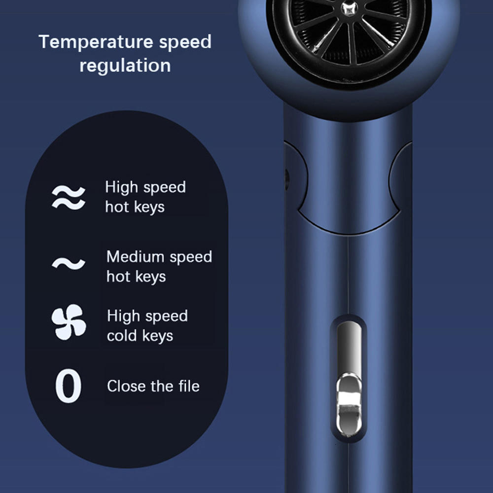 Hair Dryers Mini 1000W Professional Dryer Blue Light Negative Ion Travel Folding Blow Drier Cold Wind Air Anion Salon Tools 230807