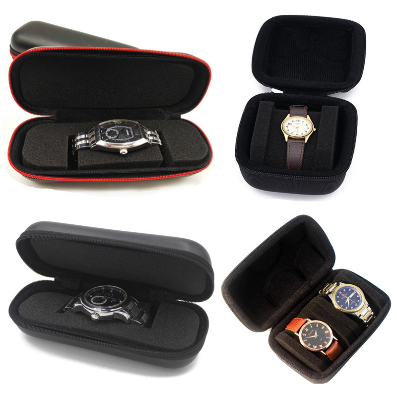 Watch Boxes Cases Portable Travel Watch Box Collector Storage Jewelry Storage Protector Black Watch Case Organizer for Men Gift 230807