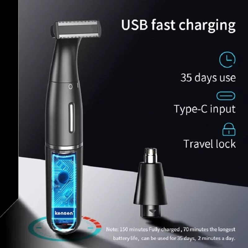 Electric Shavers Mens Groin Hair Trimmer Body Shaver for Men Bikini Epilator Rechargeable Razor Grooming Clipper Shaving Kit 230807