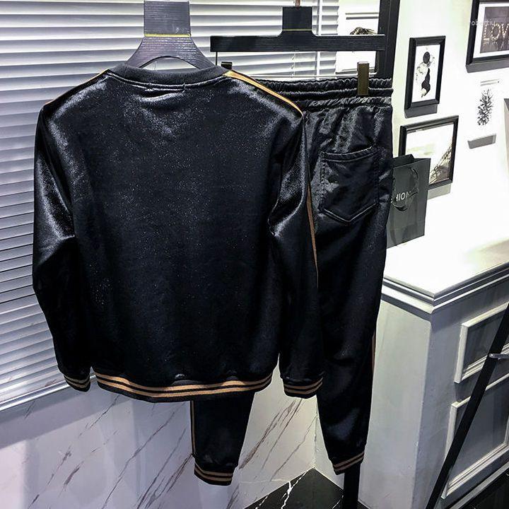 Men's Hoodies Gold Velvet Sports Vests Suit Spring Two-piece Set
