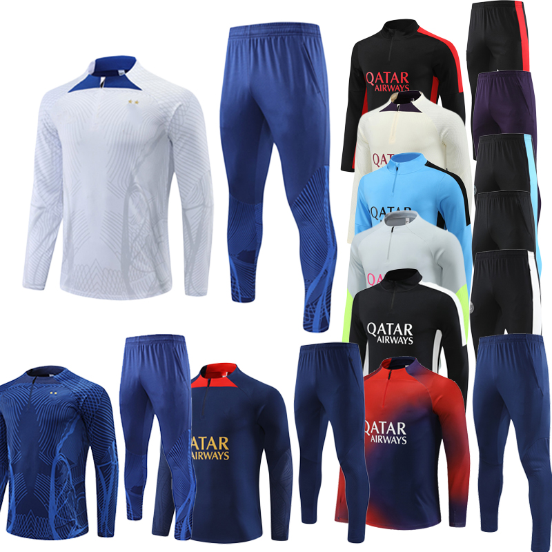 23 24 Tuta psgs football tracksuits training suit maillot jerseys jacket kit 2023 2024 Paris mbappe adults and children soccer tracksuit