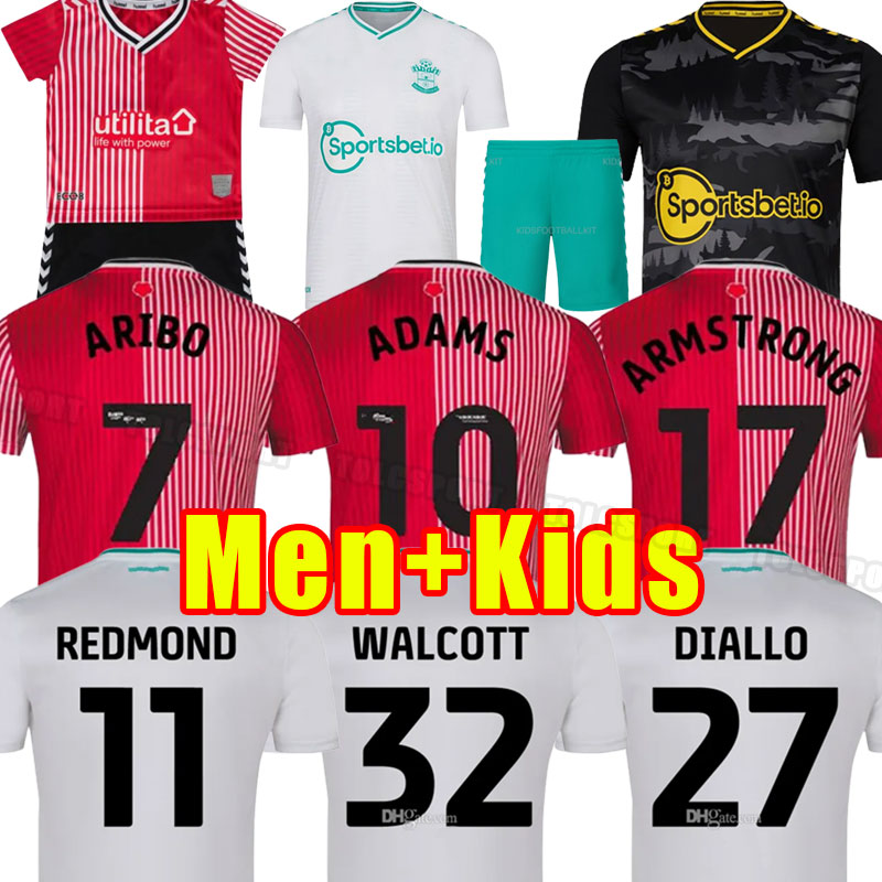 Southampton 23 24 INGS Soccer Jerseys WARD-PROWSE 2023 2024 DJENEPO ARMSTRONG Football Shirt set LONG ADAMS ROMEU VESTERGAARD Men Kids uniform away Full Set