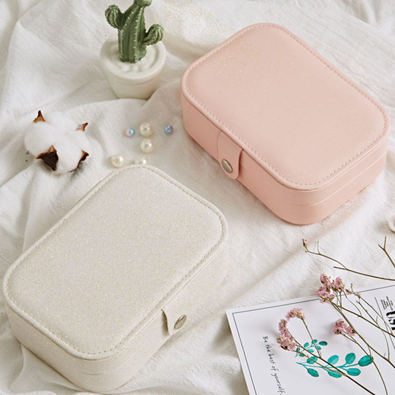 Jewelry Boxes Double Layer Display Boxs PU Leather Multifunctional Earrings Ring Necklaces Rack Storage Box Packaging 230808