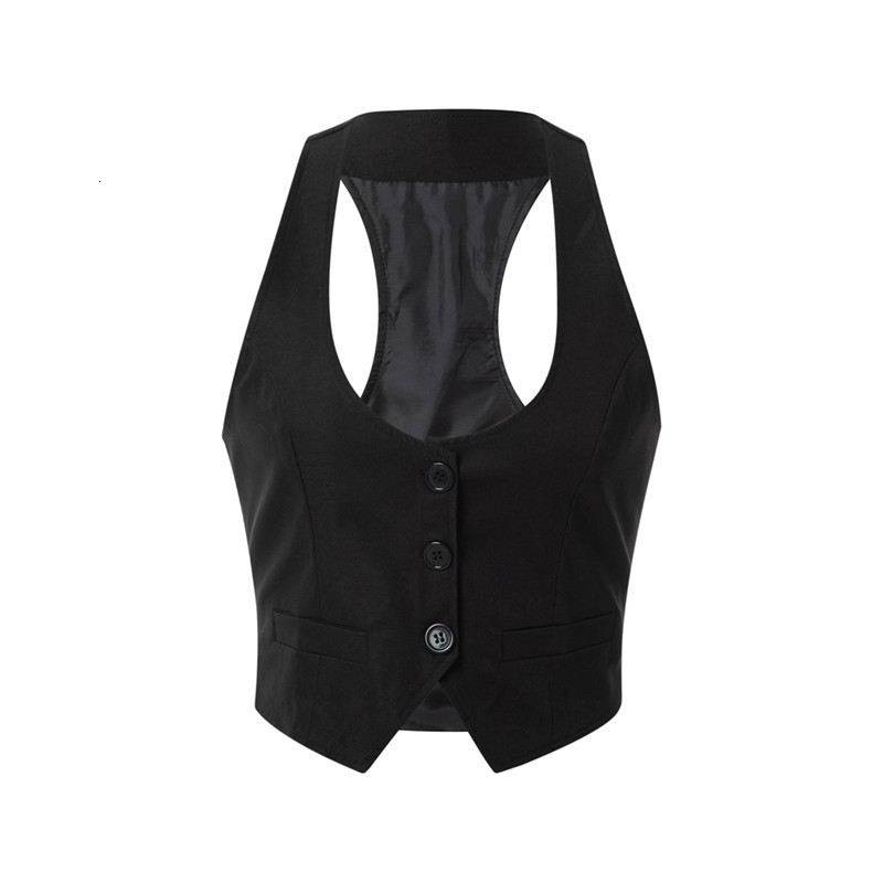 Women's Vests Xingqing Women Fashion V-Neck Sleeveless Button Down Fitted Racer Back Classic Vest Shirts Separate Waistcoat for Formal Wear 23080