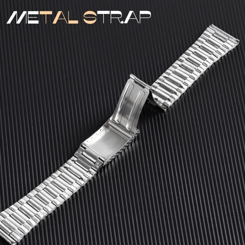 Watch Bands 12mm 14mm 18mm 20mm Stainless Steel Watch Band Metal Bracelet Folding Clasp Silver Gold For Men Women Universal Watch Strap 230808