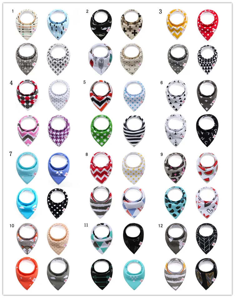 Custom washable organic cotton baby bibs baby bandana drool Triangle Cotton white Baby BibZZ
