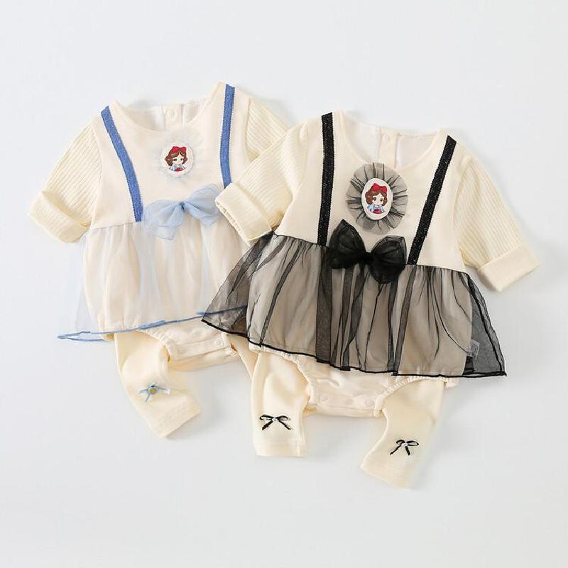 Rompers Autumn Princess Baby Girl Bodysuits Long Sleeve Print Kids Body suit Child Clothes 230808