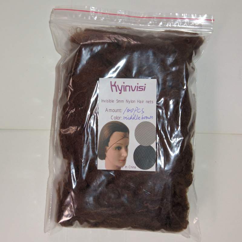 Wig Caps wholesale 500pcs 20inch hairnet 5mm nylon hair nets invisible disposable hair net five colors mix hair bond 230808