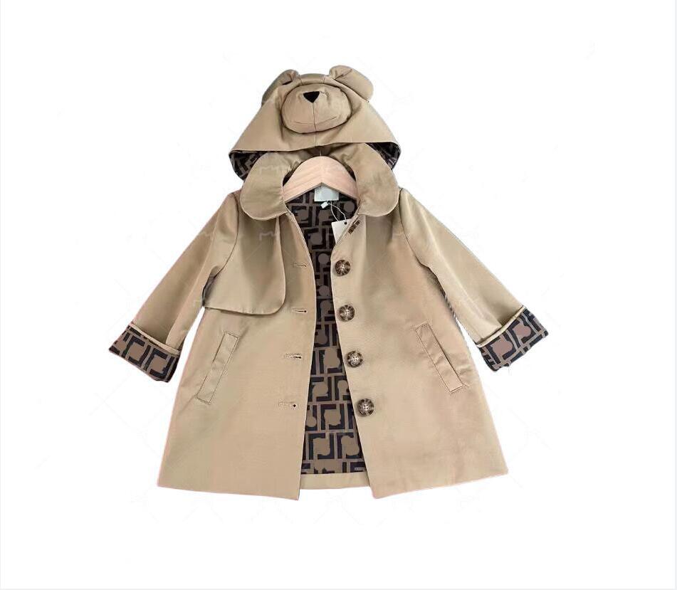 Boys Girls Brand Coats Letters Printed Kids Removabl Hooded Outwear Good Quality Children Jackets