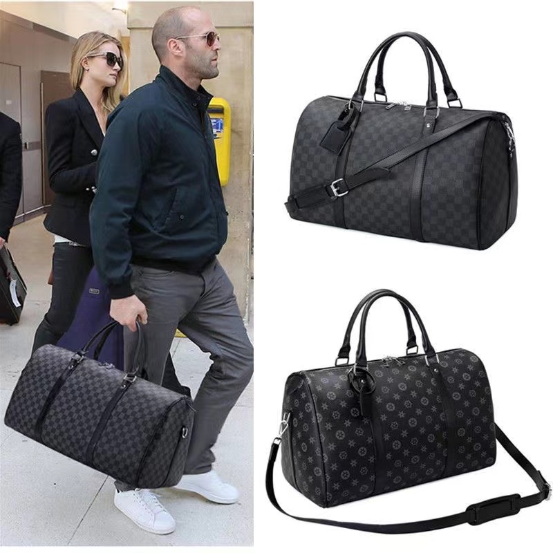 10A High quality Designer duffel bag Large capacity embossed travel bag 50cm classic print coated men's and women's fashion outdoor bag canvas leather duffel bag