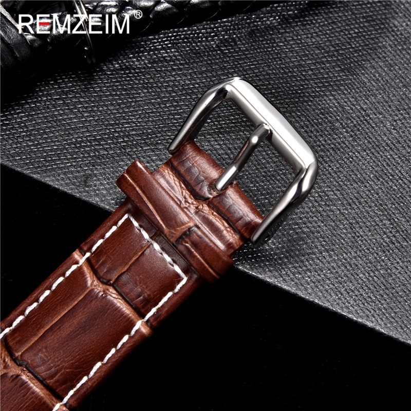 Watch Bands Calfskin Leather Strap 18mm 20mm 22mm 2mm Watchband For Women Men Accessories Solid Buckle Black Brown 230807