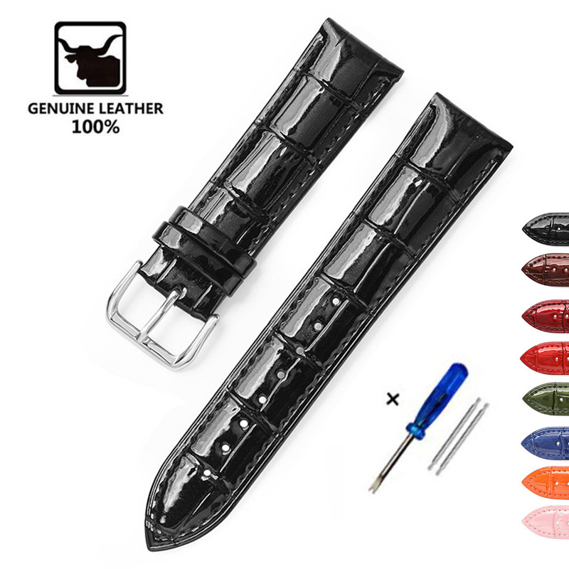 Watch Bands Genuine Leather Watch Band 12mm 14mm 16mm 18mm 20mm 22mm Leather Bracelet Green Blue Red Purple Men Women Leather Straps 230808