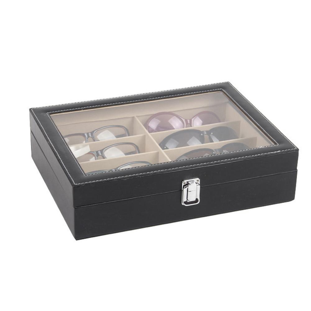 Jewelry Boxes 50% S 8Grid Eye Glasses Case Eyewear Sunglasses Display Storage Box Holder Organizer 230808