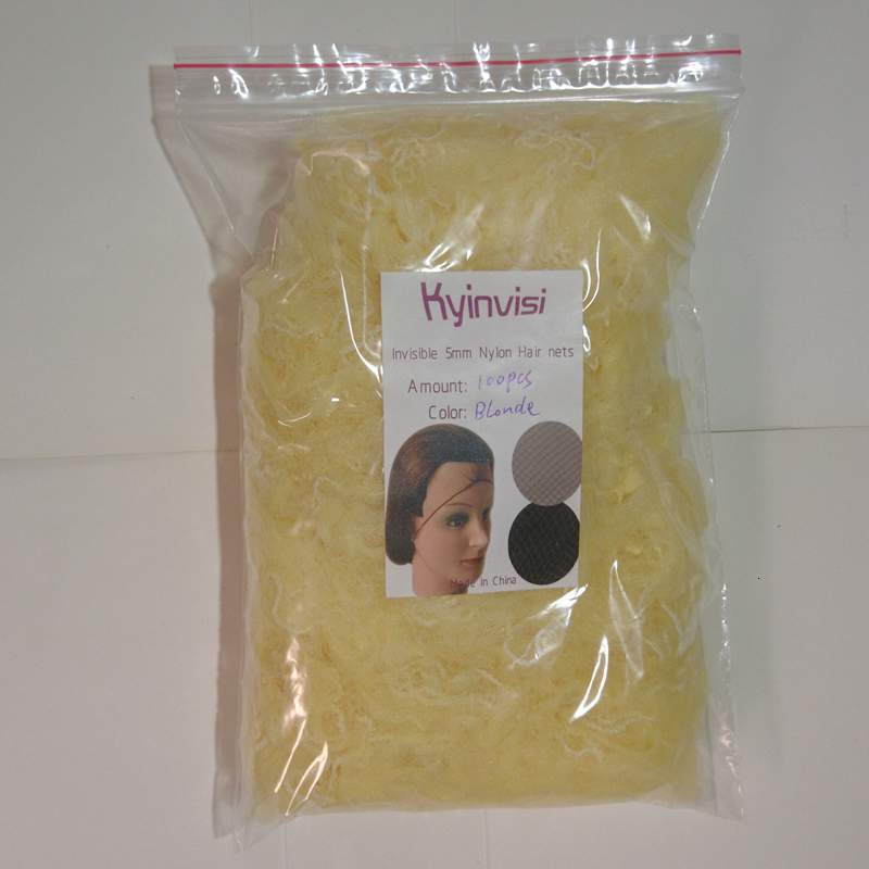 Wig Caps wholesale 500pcs 20inch hairnet 5mm nylon hair nets invisible disposable hair net five colors mix hair bond 230808