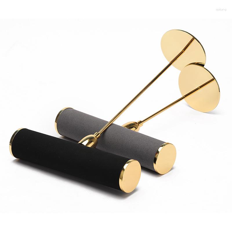 Jewelry Pouches Earrings Display Stand Gold Rack T-Shape Showcase Golden Large