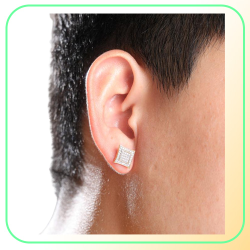 Luxury Designer Mens Earrings Statement Hip Hop Jewelry Iced Out Diamond Earring Gold 925 Sterling Silver Stud Earing Fashion Acce