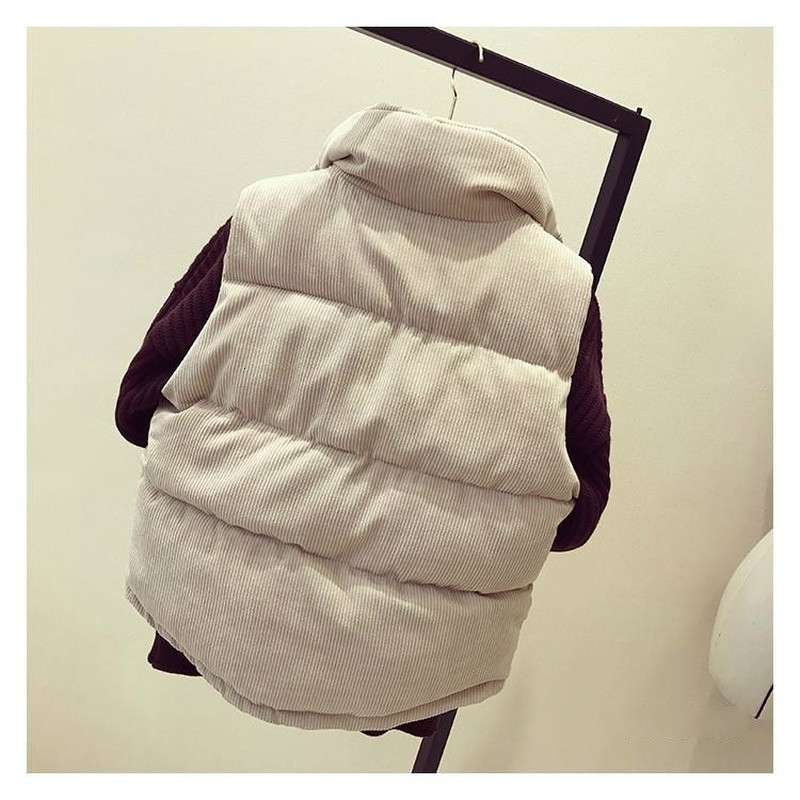 Women's Vests Women Sleeveless Vest Winter Warm 2XL Corduroy Cotton Jacket Female Simple Veats Sleeveless Waistcoat 230808