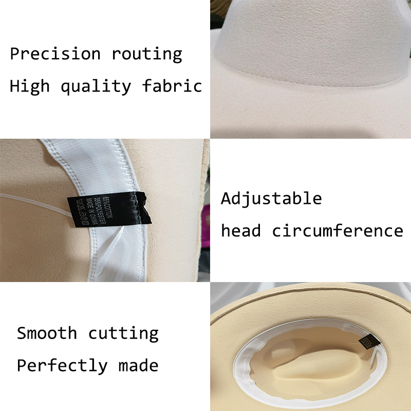 Wide Brim Hats Bucket QBHAT Twocolor Fedora Hat Women Men Felt Jazz Ladies Party Top Cap Patchwork Chapeau Sombreros De Mujer 50 Colors 230808