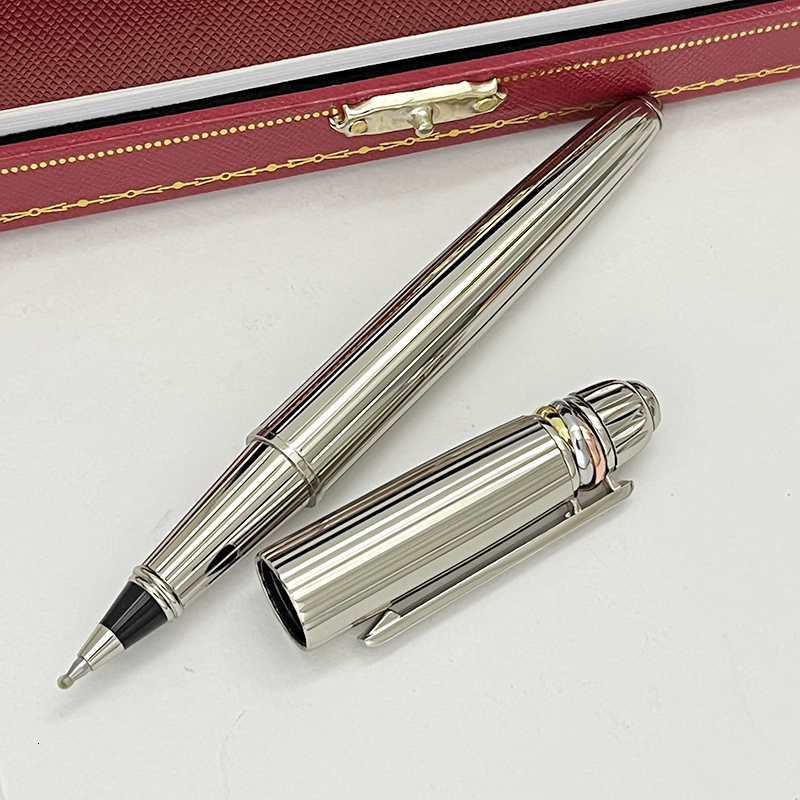 Gel Pens CT Classic Metal Signature Pen Silver With Blue Drill Ballpoint Pens Comfortable Writing Stationery 230807