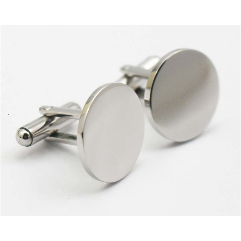 Cuff Links Men Jewelry Shirt Cuff Link Silver Color Stainless Steel Round Cufflinks For Mens Wedding Gift LASER YOUR is available 230807