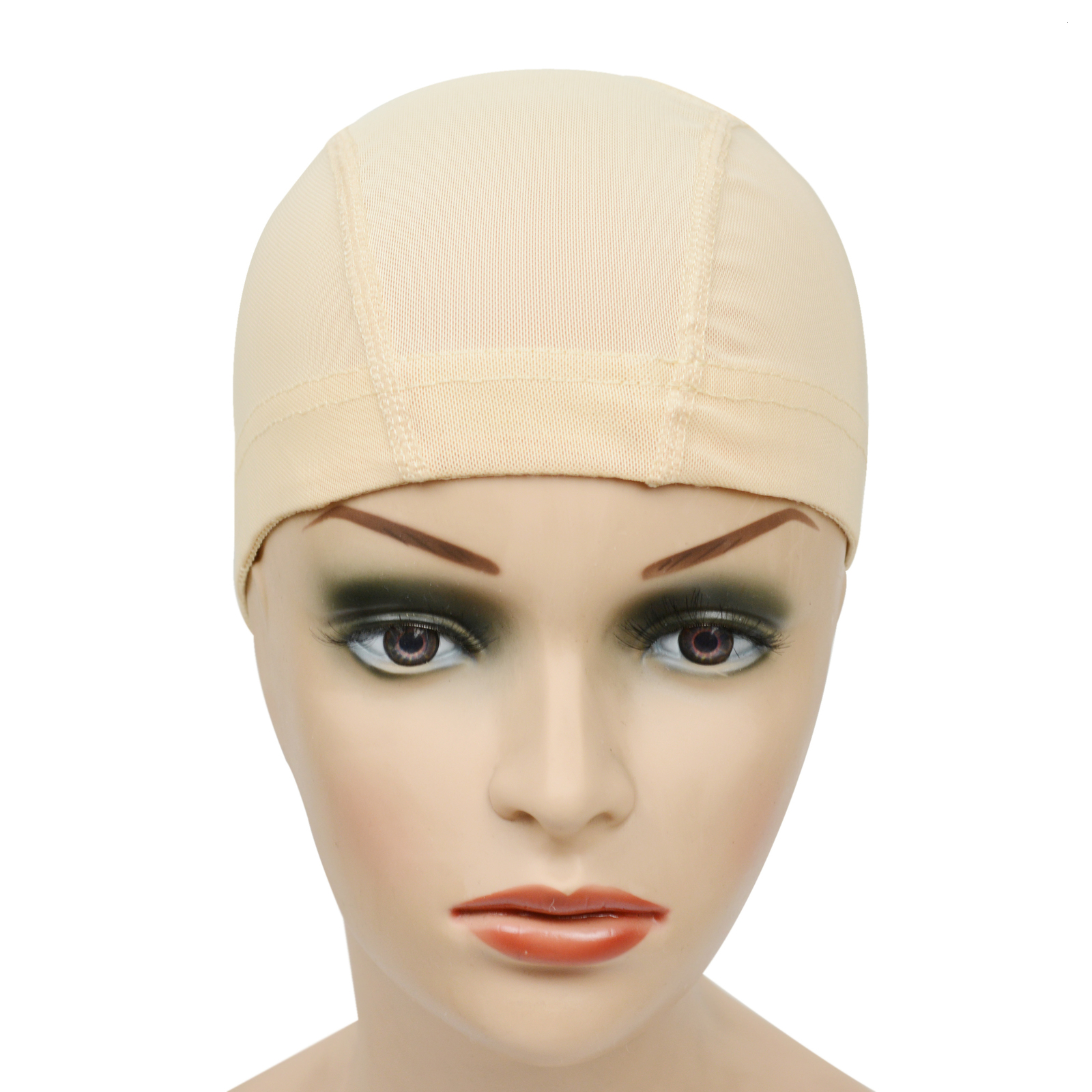 Wig Caps 12Pcs/lot black beige Mesh Cornrow Wig Caps Easier Sew In Hair Stretchable Weaving Cap Elastic Nylon Breathable Mesh Net hairnet 230808