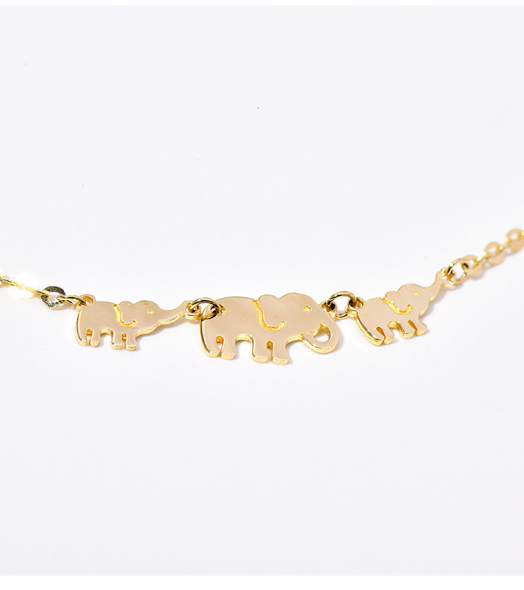 Anklets Silvology 925 Sterling Silver Cute Elephant Anklets for Women Elegant 14K Gold Lifelike Creative Anklet Girls Friendship Jewelry 230808