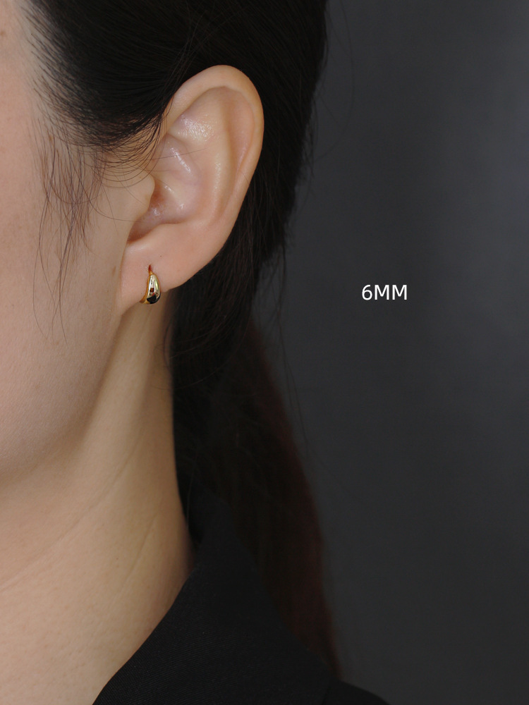 Hoop Huggie 925 Sterling Silver Earring Classic Golden Wide Noodles Round Ear Ring Multi Size Wild Personality Trend Female Girl Jewelry 230807