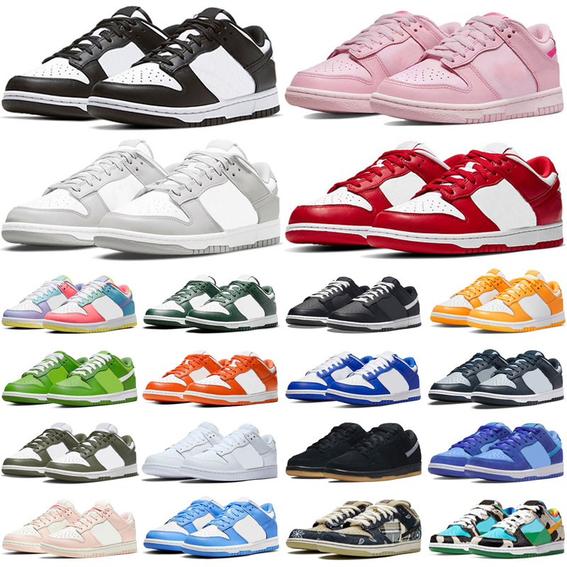 2023 Designer Casual shoes men women low Panda triple pink Grey Fog Brown university red orange Medium Olive UNC Georgetown Active Fuchsia GAI sneakers trainers