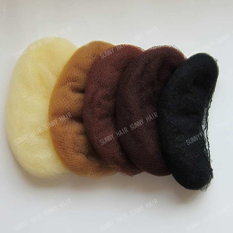 Wig Caps whole sale 500pcs hairnet 5mm nylon hair nets invisible disposable hair net 20inch five colors mix black dark brown brown blonde 230808