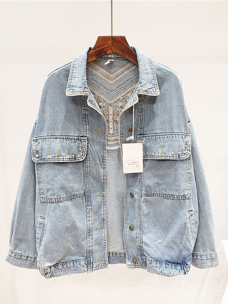 Womens Jackets Spring Autumn Embroidered Tassel Denim Coat Top Korean Vintage Ethnic Style Loose Jacket Women 230808