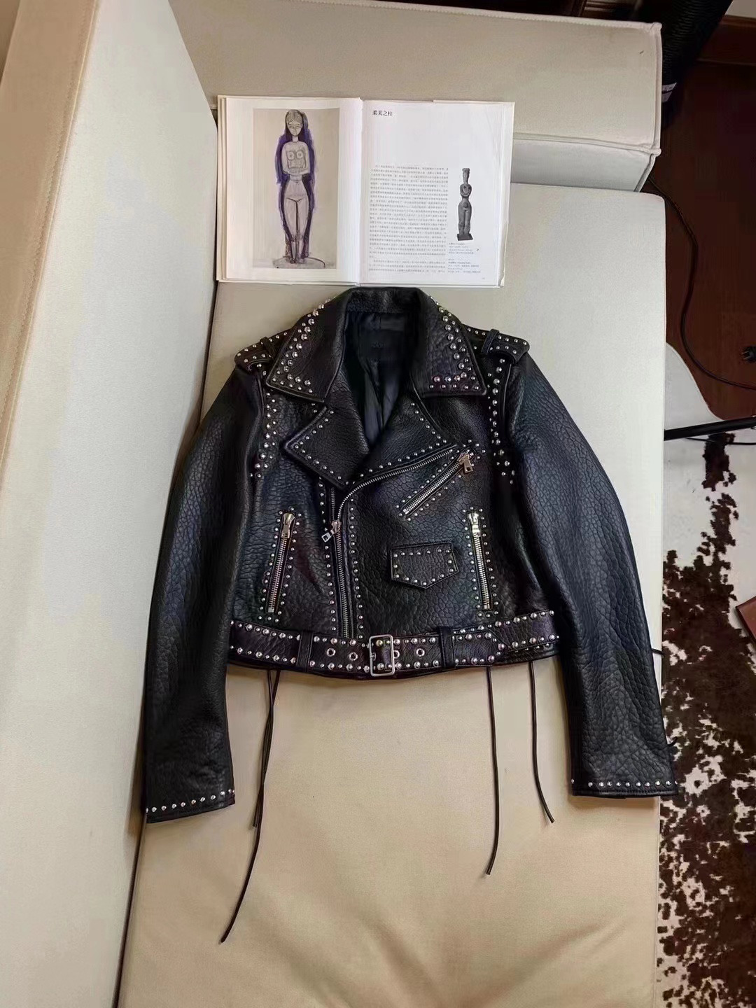 Womens Jackets Fasion Leather Rivets LongSleeved Motorcycle Outdoor Streetwear Women Autumn Winter Vintage HighQuality Biker Jacket 230808