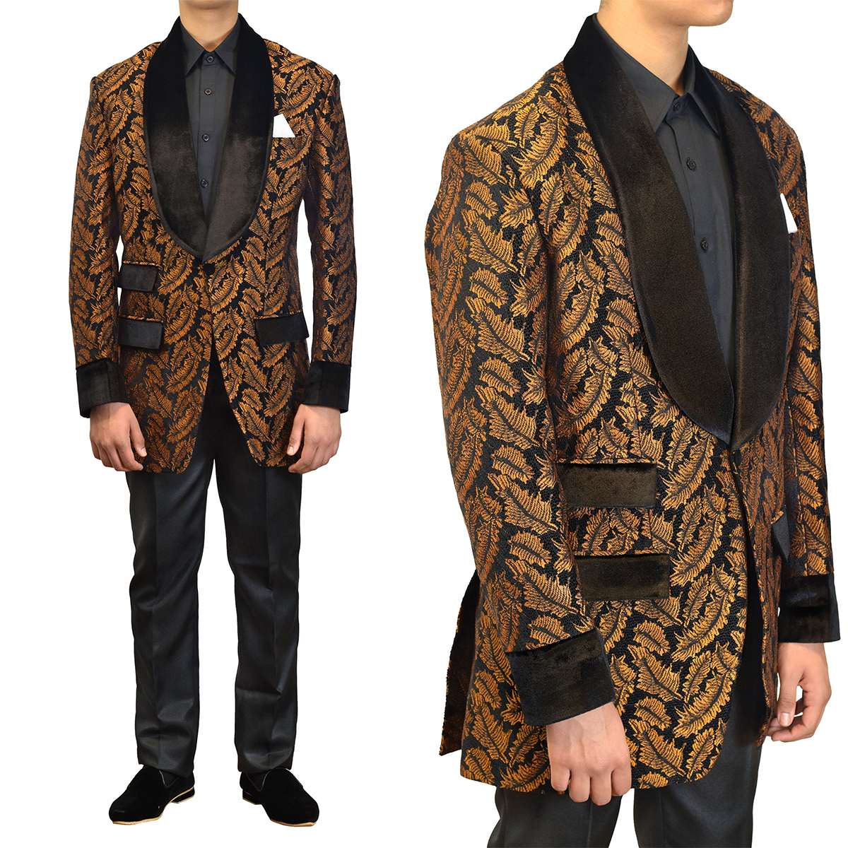 New Suits Men's 2 Pieces Slim Fit Costume Homme Shawl Lapel Blazer Tuxedos Popular Party Wedding Groom Wear(Blazer+Pants)