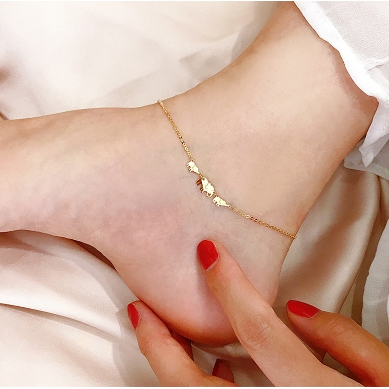 Anklets Silvology 925 Sterling Silver Cute Elephant Anklets for Women Elegant 14K Gold Lifelike Creative Anklet Girls Friendship Jewelry 230808