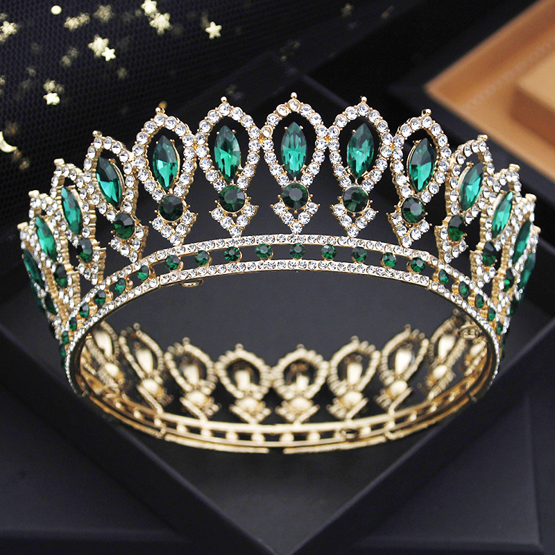 Wedding Hair Jewelry Pink Colors Royal Queen Wedding Crown for Bride Tiaras Bridal Diadem Round Princess Circle Hair Jewelry Accessories 230808