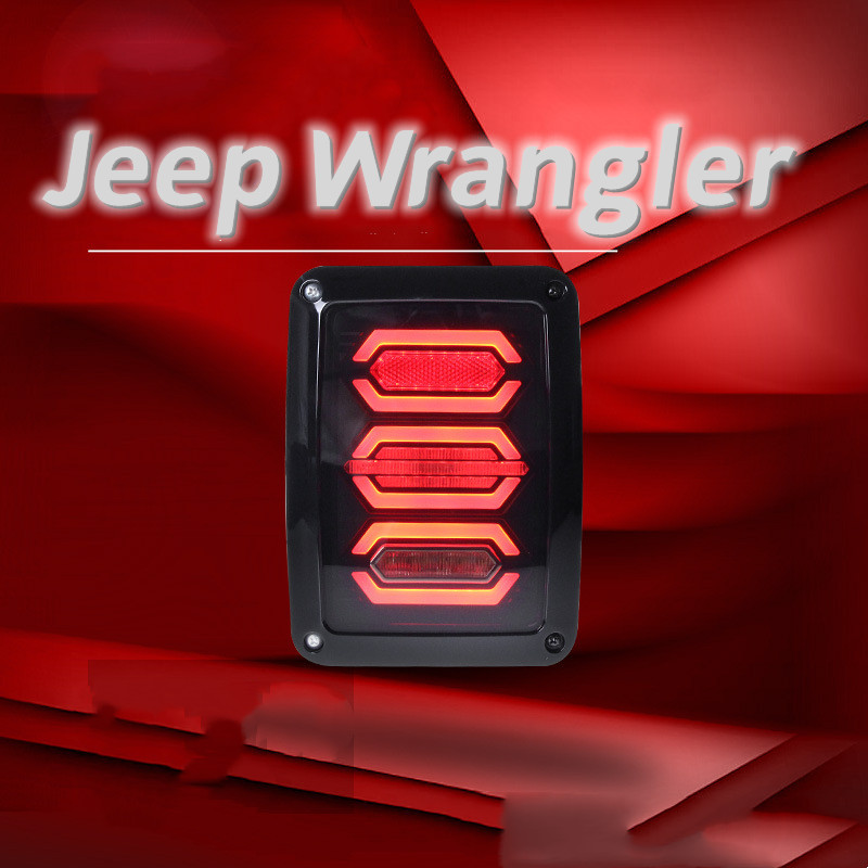 Car Rear Lamp For Jeep Wrangler JK 20 07-20 17 Tail Lights LED Taillight Assembly DRL Turn Signal Rear Reverse Brake Lights