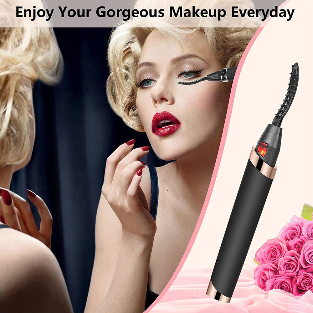 Eyelash Curler Heated Eyelash Curler Lash Curler Electric Eyelash Curler USB Rechargeable Quick Heating Long Lasting Portable Eye Makeup tools 230808