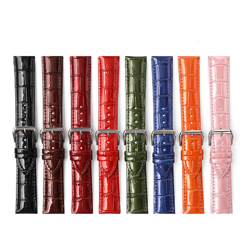 Watch Bands Genuine Leather Watch Band 12mm 14mm 16mm 18mm 20mm 22mm Leather Bracelet Green Blue Red Purple Men Women Leather Straps 230808