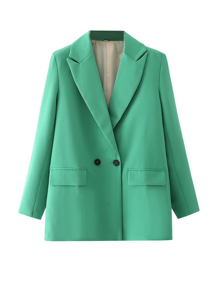 Women's Suits Blazers Spring Women Blazers Fashion Double Breasted Office Wear Blazer Coat Vintage Long Sleeve Pockets Female Outerwear 230808
