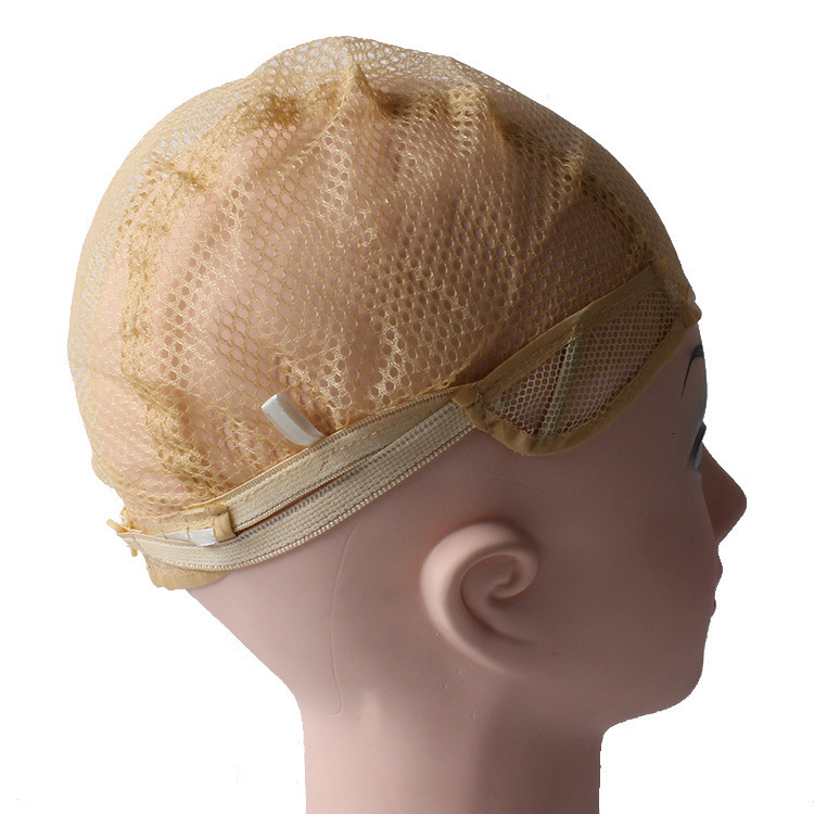 10Pcsbreathable Cap Hairnet Adjustable Nylon Weaving Mesh Caps With Lace Straps For Making Wig 230807