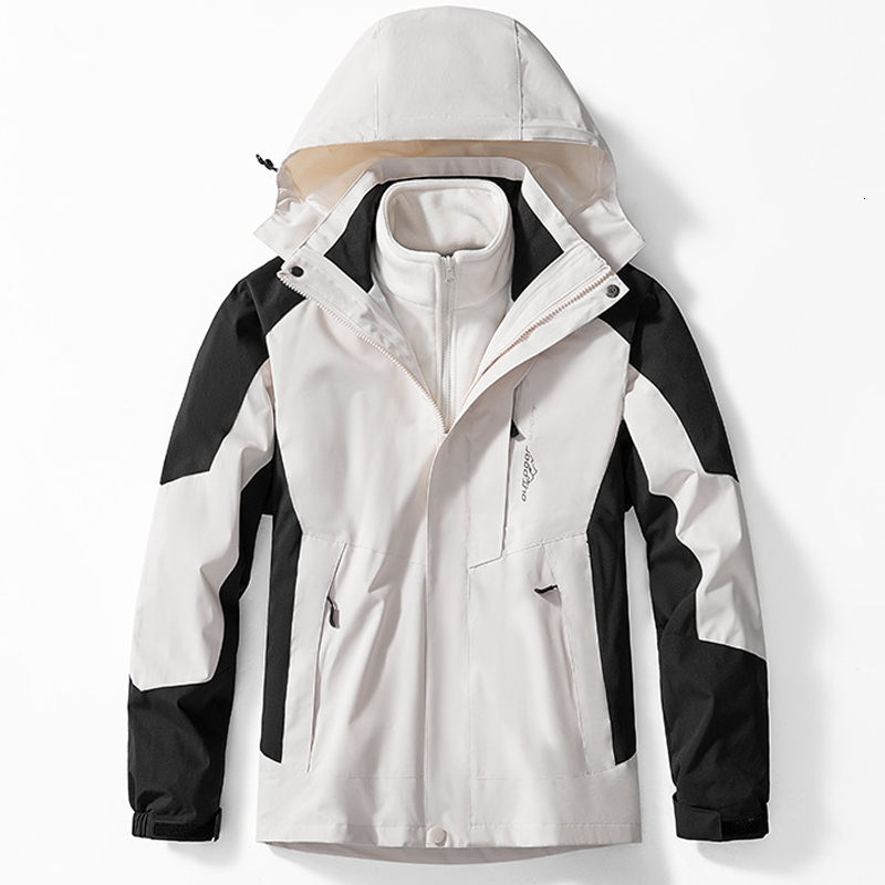 Men's Jackets Outdoor Waterproof Suits Men''s Two-pieces Sets 3 in 1 Thick Warm Coats Camping Windbreaker Winter Coat Hiking Windproof 